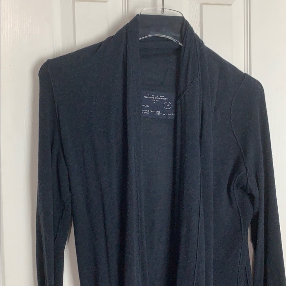 All Saints cerulean asymmetrical wrap sweater 10 L - Picture 2 of 6